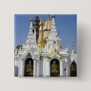 Shwedagon Pagoda (Paya), large temple site that 2 15 Cm Square Badge