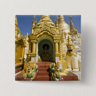 Shwedagon Pagoda (Paya), large temple site that 4 15 Cm Square Badge