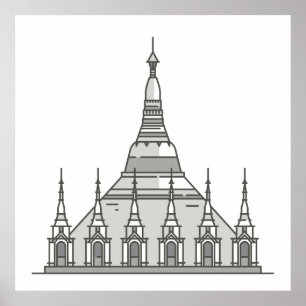 Shwedagon Pagoda World landmarks Poster
