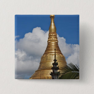 Shwedagon Pagoda, Yangon, Myanmar 15 Cm Square Badge