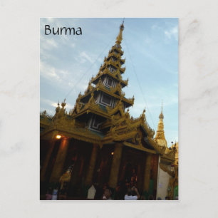 shwedagon stupa postcard