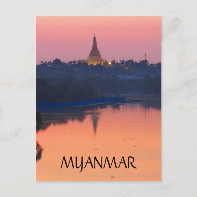shwedagon sunset myanmar postcard (Front)