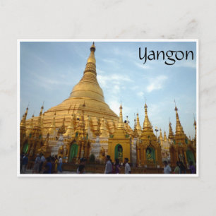 shwedagon yangon postcard