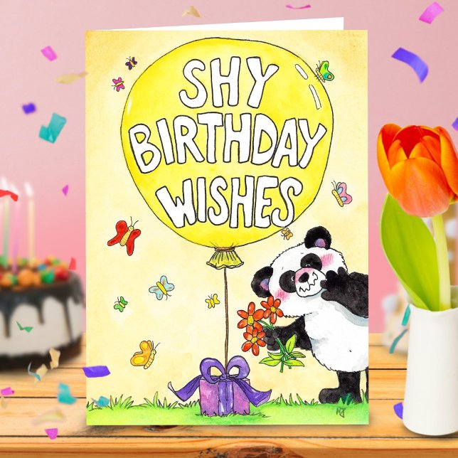 Shy Birthday Wishes greeting card by Nicole Janes (Creator Uploaded)