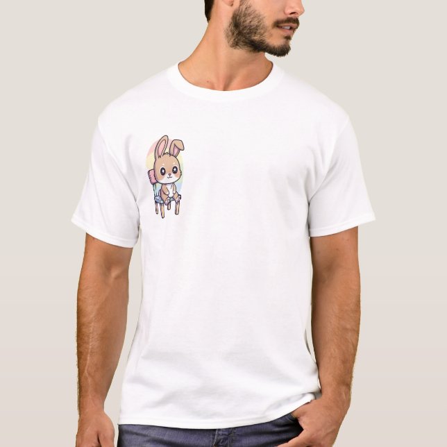 Shy Bunny on a Chair T-Shirt (Front)