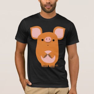 Shy Cartoon Pig custom T-shirt