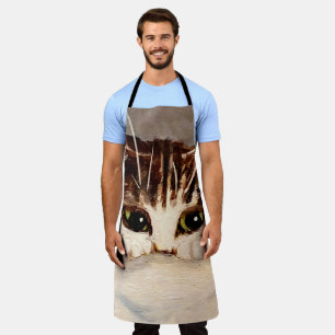 Shy & Curious Tabby Kitten Apron
