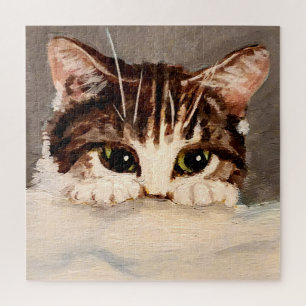 Shy & Curious Tabby Kitten  Jigsaw Puzzle