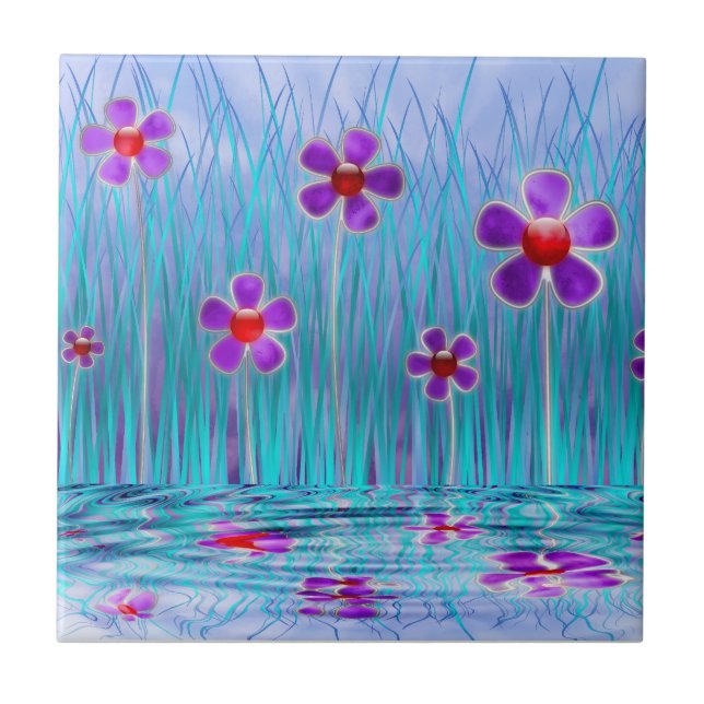 Shy Daisies Decorative Tile (Front)