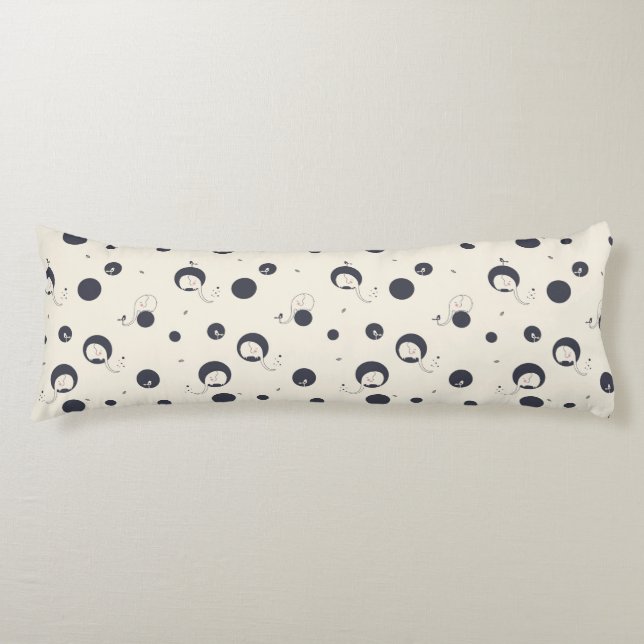 Shy Elephant Pattern Body Cushion (Front)