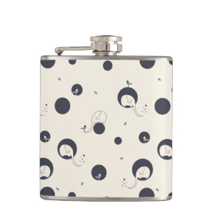 Shy Elephant Pattern Hip Flask