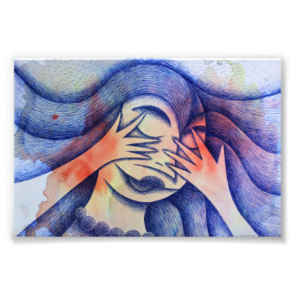 Shy girl photo print