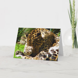 Shy Leopard Belated Greetings Holiday Card