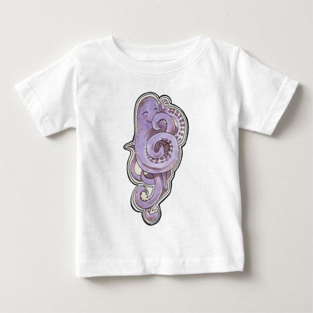 Shy Octopus Baby T-Shirt (Front)