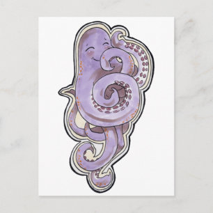 Shy Octopus Postcard