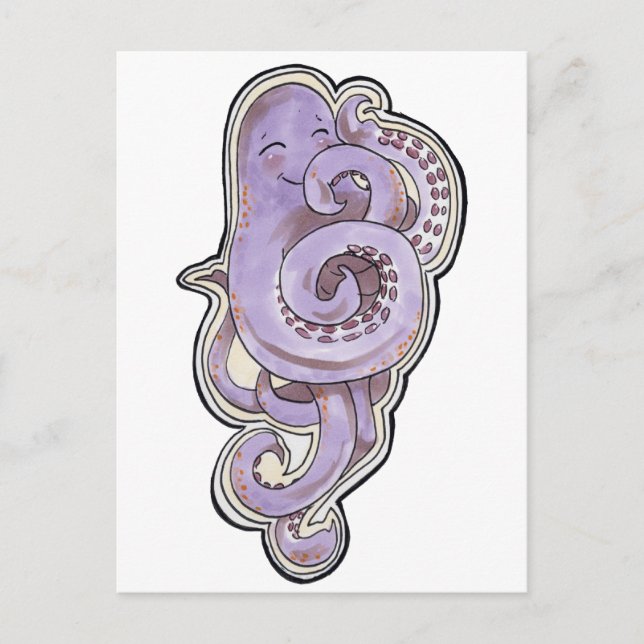 Shy Octopus Postcard (Front)