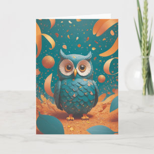 Shy owl suddenly Birthday Card