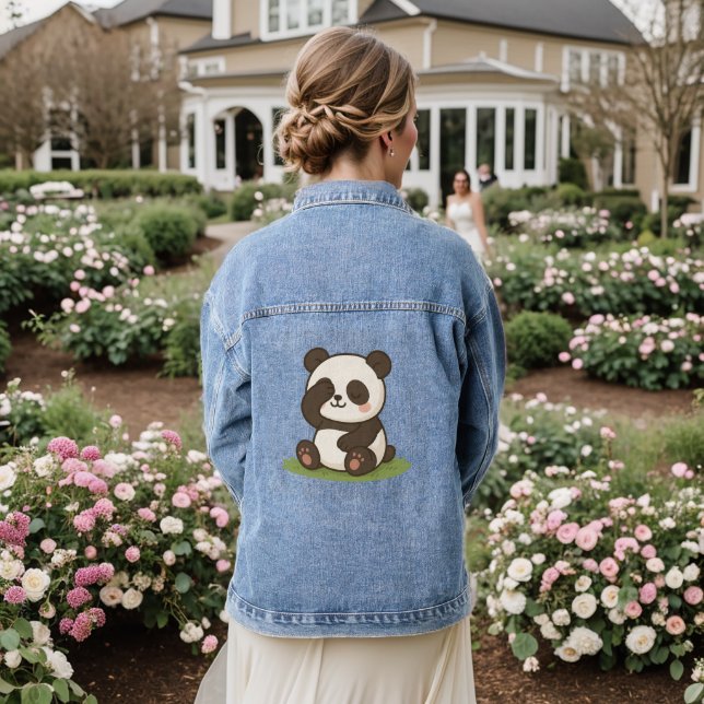 Shy Panda Moment Denim Jacket (Wedding Back)