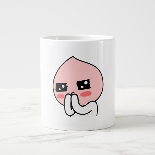 Shy peach large coffee mug (Front)