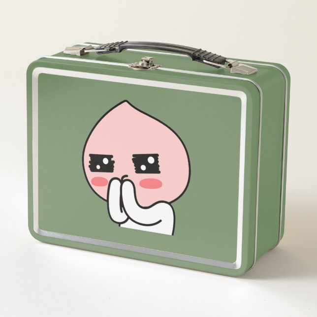 Shy peach metal lunch box (Front)