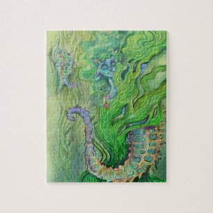 Shy Seahorse Mermaid Jigsaw Puzzle