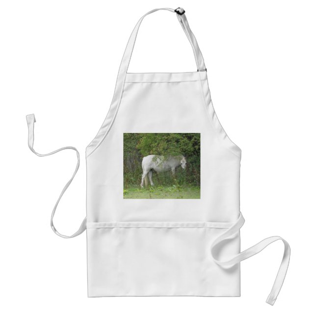 Shy White Horse Apron (Front)