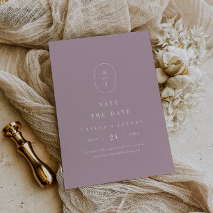 SHYLAH Elegant Lilac Geometric Monogram Wedding Save The Date