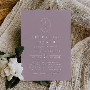 SHYLAH Geometric Lilac Monogram Rehearsal Dinner Invitation