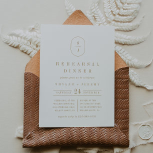 SHYLAH Geometric Traditional Gold Rehearsal Dinner Invitation