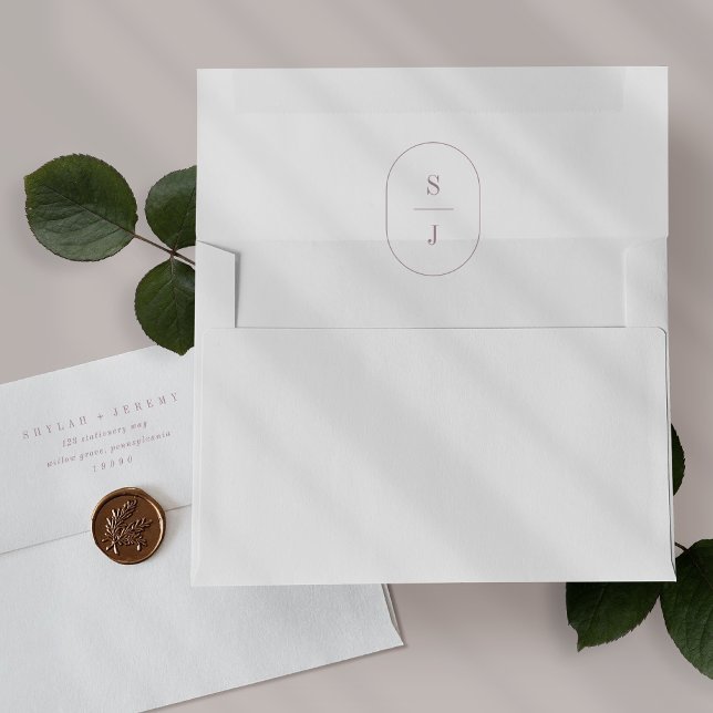 SHYLAH Mauve Monogram Wedding Invitation Envelopes (SHYLAH Mauve Monogram Wedding Invitation Envelopes)