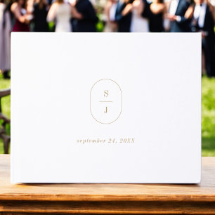 SHYLAH Minimal Simple Gold Modern Elegant Wedding Guest Book