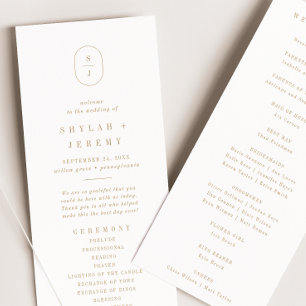 SHYLAH Modern Gold Minimalist Boho Elegant Wedding Program