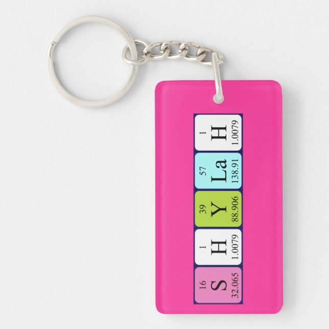 Shylah periodic table name keyring (Front)