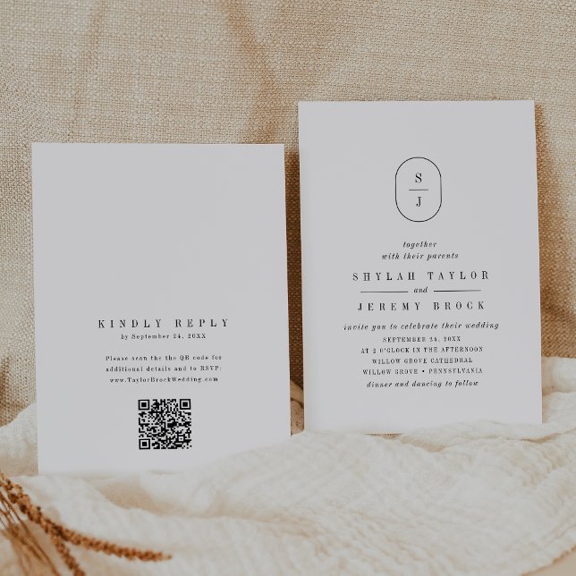SHYLAH QR Code Minimalist Unique Modern Wedding Invitation (SHYLAH QR Code Minimalist Unique Modern Wedding Invitation)