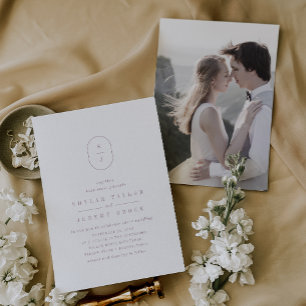 SHYLAH Simple Dusty Rose Purple Photo Wedding Invitation