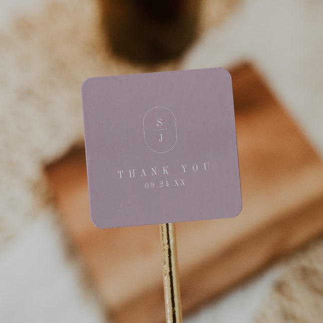SHYLAH Simple Lilac Boho Modern Wedding Thank You Square Sticker (SHYLAH Simple Lilac Boho Modern Wedding Thank You Square Sticker)