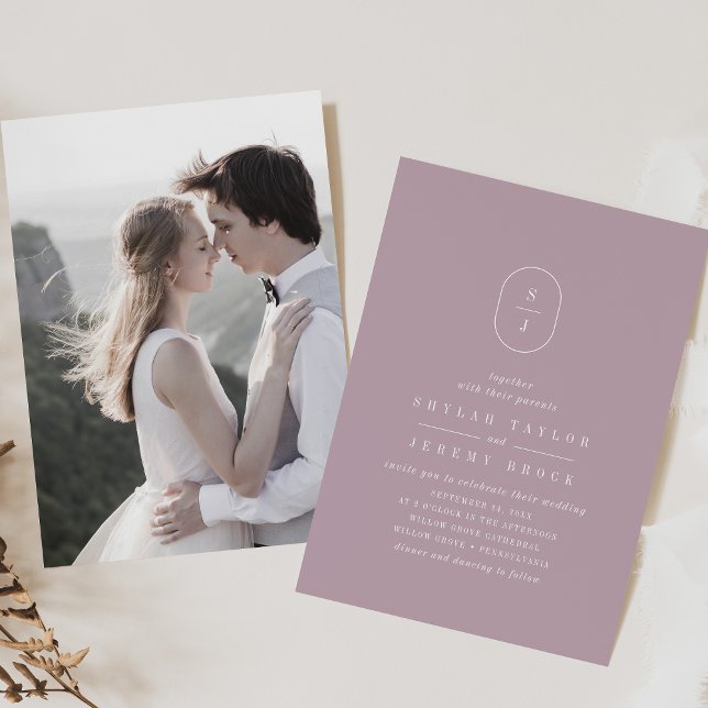 SHYLAH Simple Lilac Modern Purple Photo Wedding Invitation (SHYLAH Simple Lilac Modern Purple Photo Wedding Invitation)