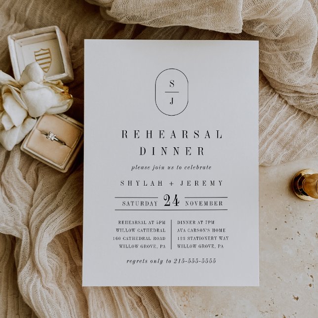 SHYLAH Unique Classic Minimalist Rehearsal Dinner Invitation (SHYLAH Unique Classic Minimalist Rehearsal Dinner Invitation)