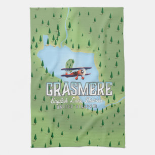 Shymbulak Kazakhstan Ski travel poster Tea Towel