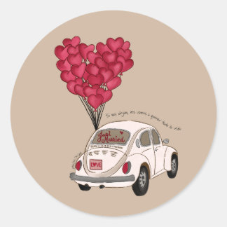 Si Nos Dejan | Just Married Classic Round Sticker