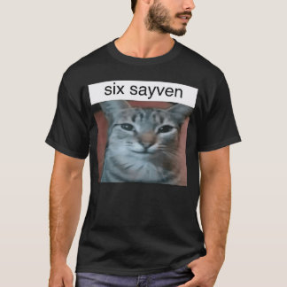 Si Sayven Meme Cat Seven Clever Humor 6 7 Mens Wom T-Shirt