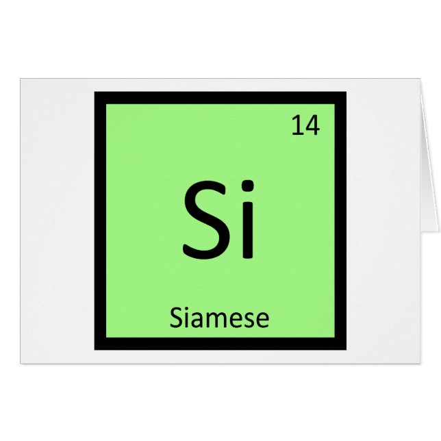 Si - Siamese Cat Chemistry Periodic Table Element (Front Horizontal)