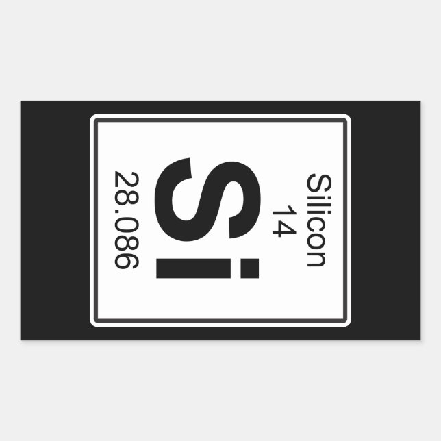 Si - Silicon Rectangular Sticker (Front)