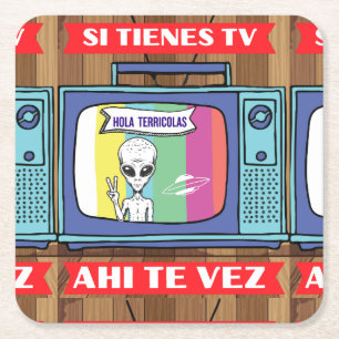 si tienes tv ahi te vez drawstring bag square paper coaster