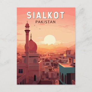 Sialkot Pakistan Travel Art Vintage Postcard