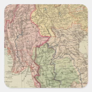 Siam, Burma and Anam Square Sticker