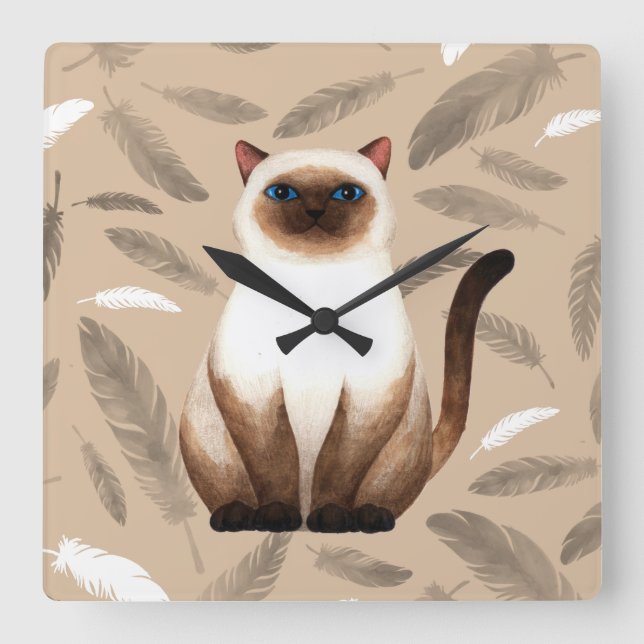 Siam cat Wall Clock (Front)
