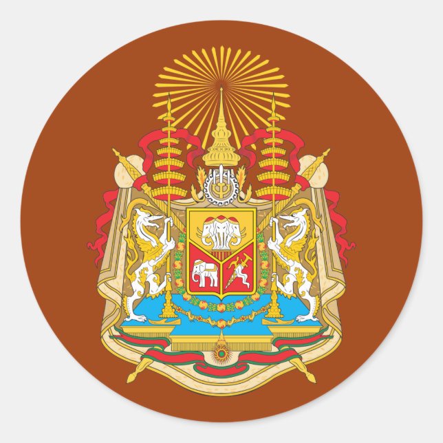 Siam Coat Of Arms Classic Round Sticker (Front)