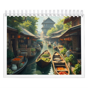 Siam Floating Market with Calendar