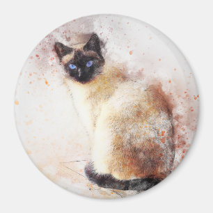 Siamese   Abstract   Watercolor Magnet